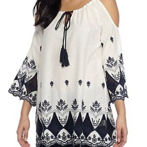 Blu Pepper NWT white embroidered tunic